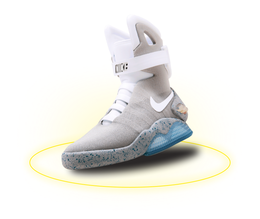 Кроссовок Nike Air Mag с желтым кольцом под подошвой